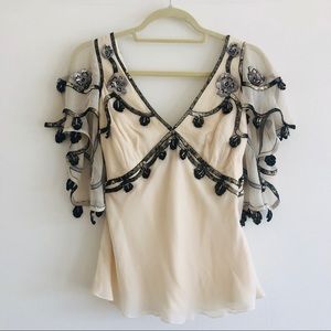 Temperley London Silk Sequin Embroidered Top